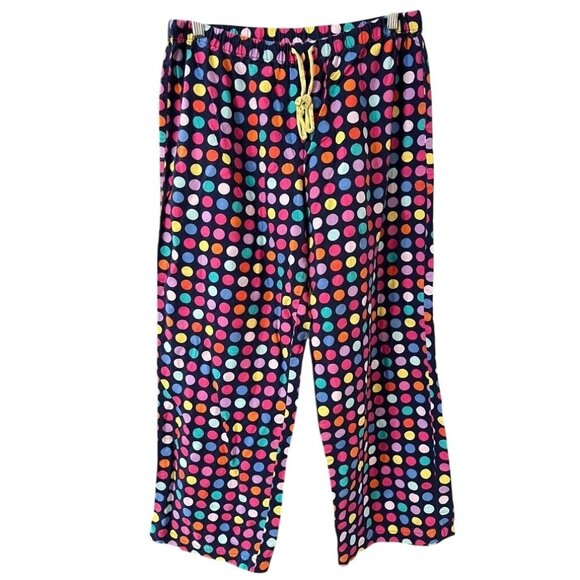 EUC AFTER PARTY Flannel Victoria's Secret Colorful Polka Dot Cotton Pajama Set - Picture 3 of 10
